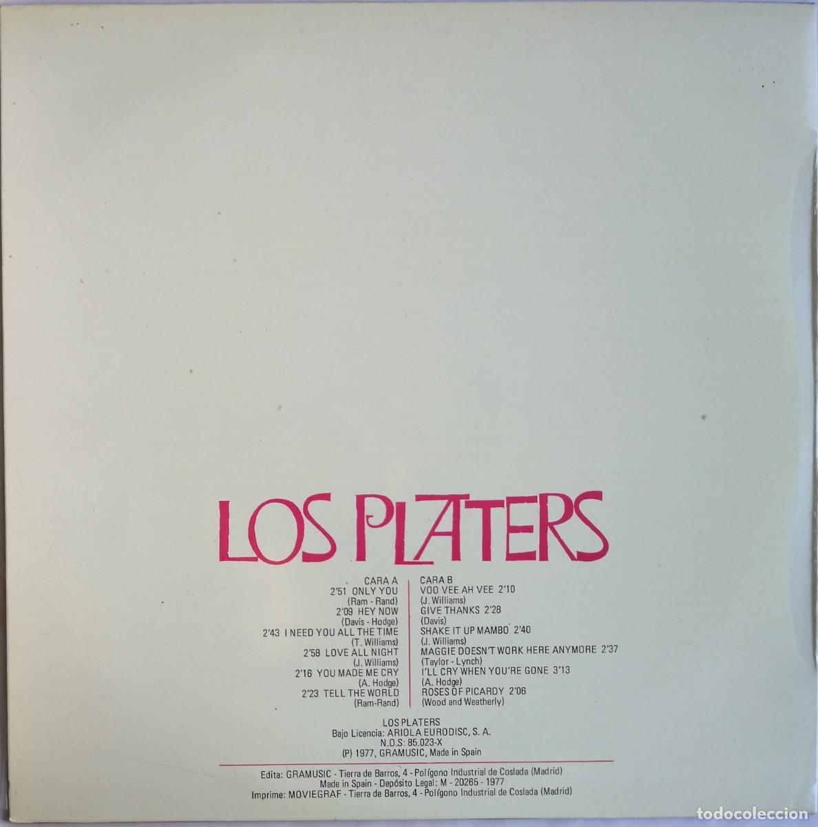 Discos de vinilo: Los Platers, Los Platers, Gramusic GM-605 - Foto 2