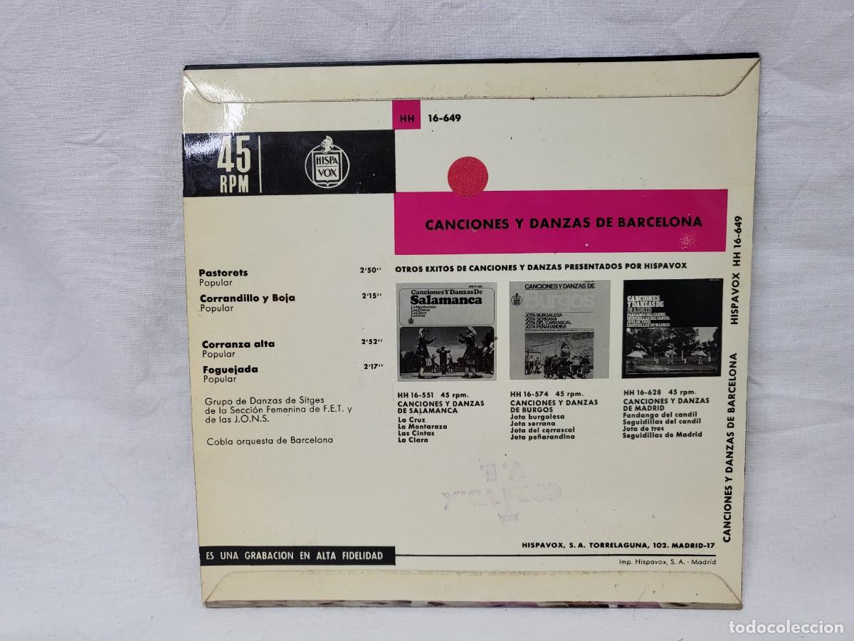 Discos de vinilo: SINGLE, VINILO,CANCIONES Y DANZAS DE BARCELONA - Foto 2