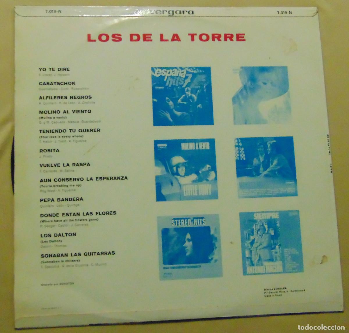 Discos de vinilo: LOS DE LA TORRE - LP VERGARA 1969 - Foto 2