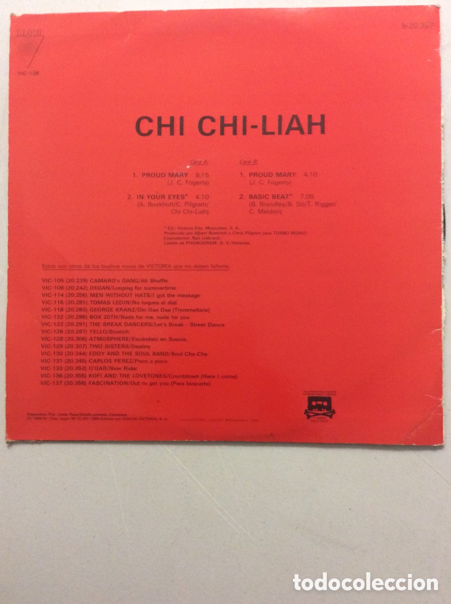 Discos de vinilo: Chi Chi-Liah. Proud Mary. - Foto 2