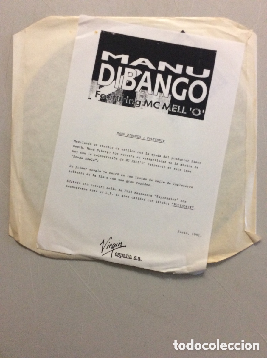Discos de vinilo: Manu Dibango. Featuring Mc Mell &lsquo;O&rsquo; - Foto 2