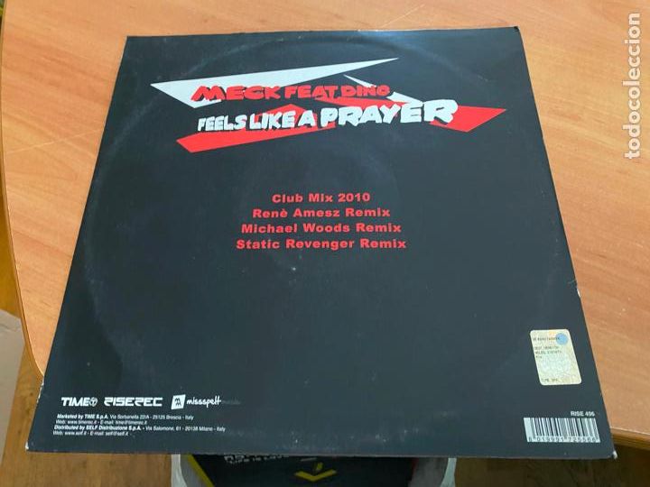 Discos de vinilo: MECK FEAT DINO (FEELS LIKE A PRAYER) MAXI SINGLE (G-9) - Foto 3
