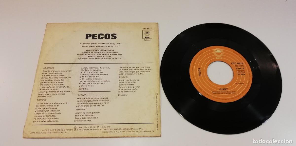 Discos de vinilo: Pecos - Acordes (7&rdquo;, Single) 1978/ES - Foto 2