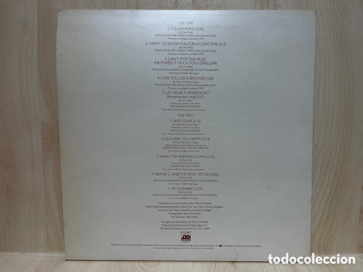 Discos de vinilo: Daryl Hall & John Oates - No Goodbyes (LP, Comp) Ed. UK - Foto 2