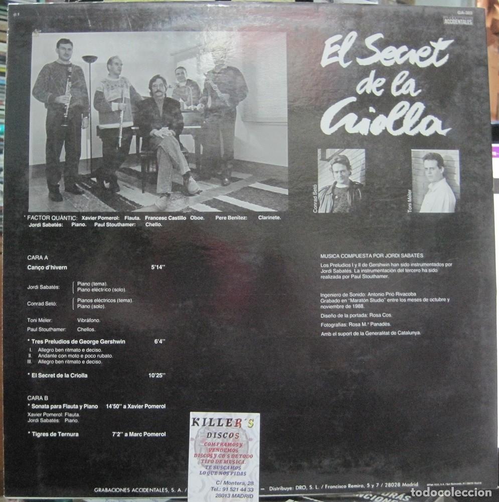 Discos de vinilo: Jordi Sabat&eacute;s - Factor Qu&aacute;ntic &ndash; El Secret De La Criolla - Foto 2