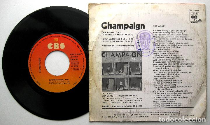 Discos de vinilo: Champaign - Try Again - Single CBS 1983 BPY - Foto 2
