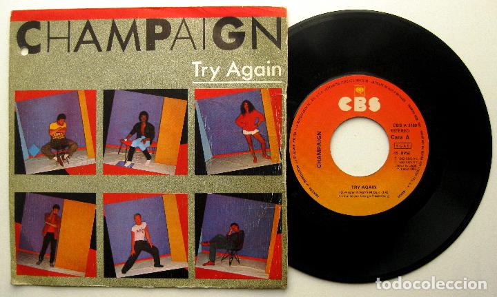 Discos de vinilo: Champaign - Try Again - Single CBS 1983 BPY - Foto 1