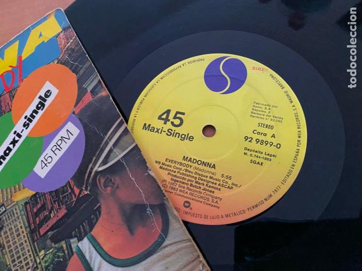 Discos de vinilo: MADONNA (EVERYBODY) MAXI SINGLE (G-9) - Foto 2