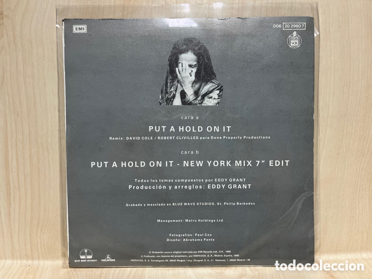 Discos de vinilo: Eddy Grant - Put A Hold On It (7&rdquo;, Single) - Foto 2