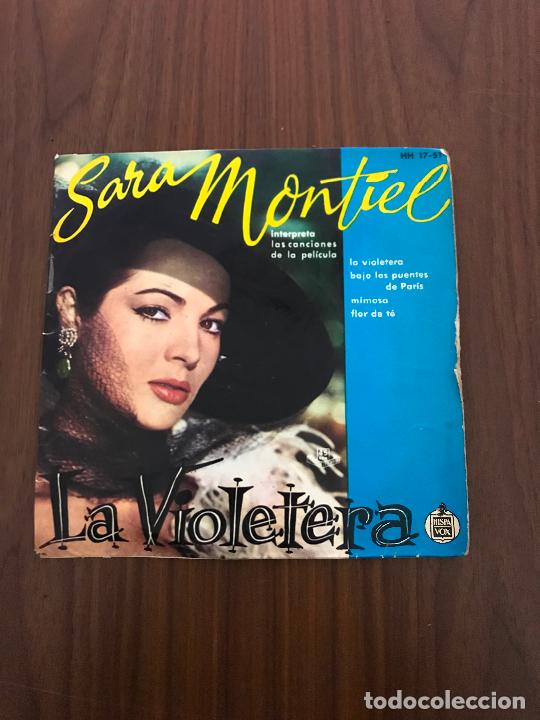 Discos de vinilo: SARA MONTIEL , LA VIOLETERA , SINGLE , HISPAVOX - Foto 1
