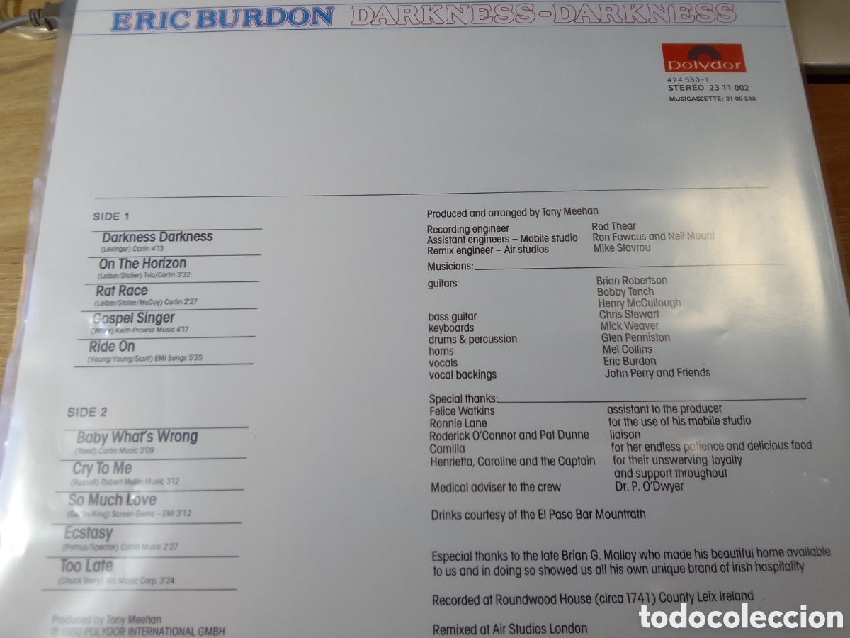 Discos de vinilo: ERIC BURDON DARKNESS DARKNESS - Foto 2