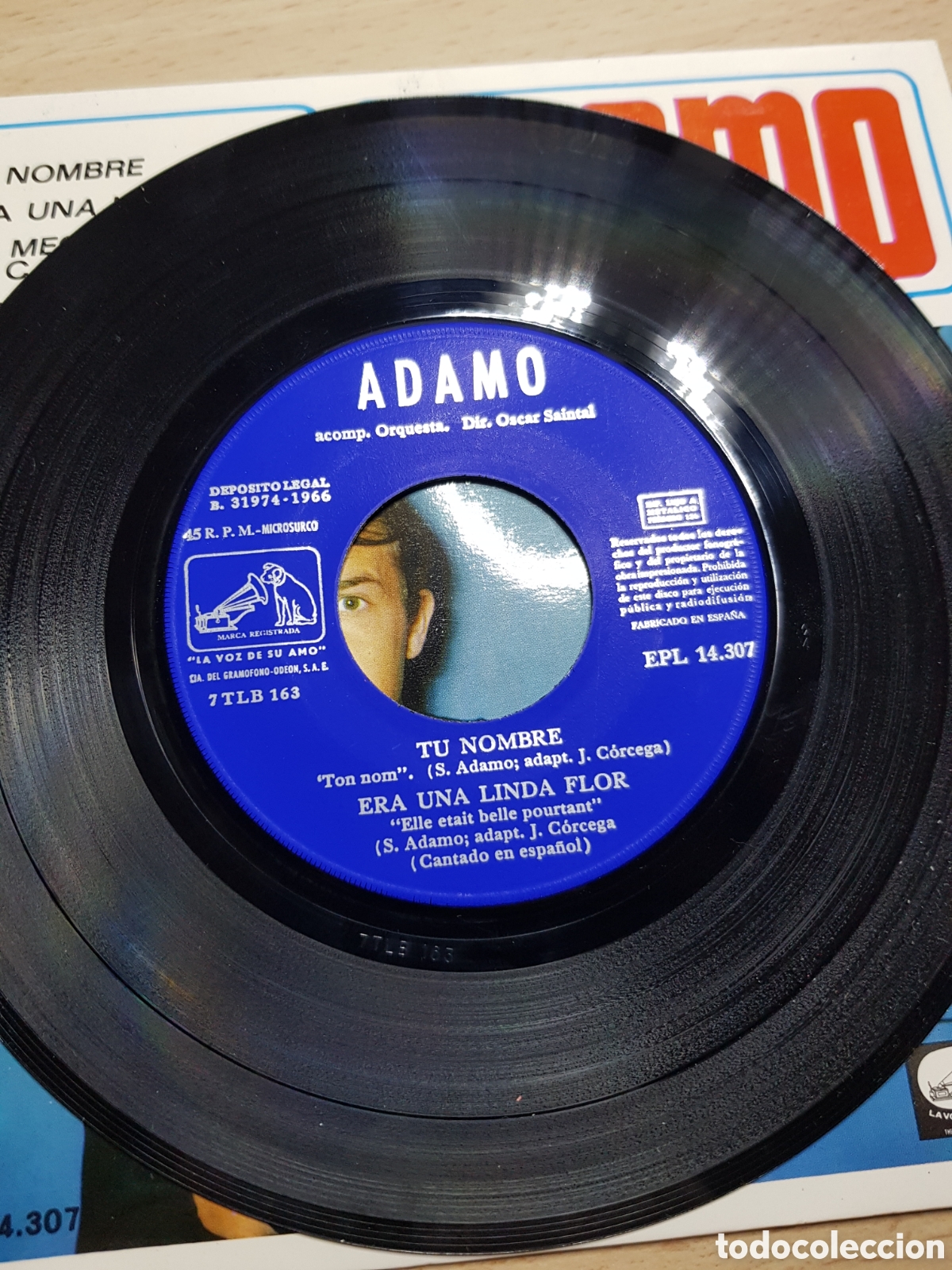 Discos de vinilo: EP 7&rdquo; Adamo 1966 Tu nombre + 3. - Foto 3