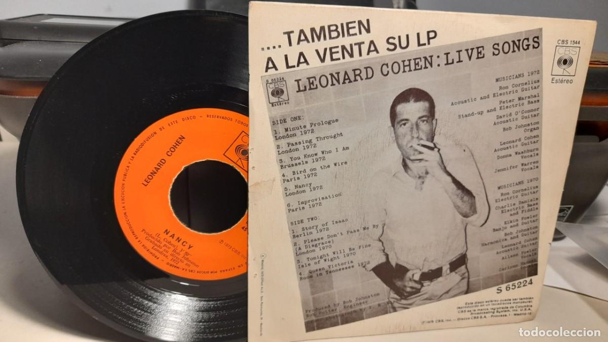 Discos de vinilo: SG LEONARD COHEN : ATRAVESANDO (PASSING THROUGH ) + 1 - Foto 2