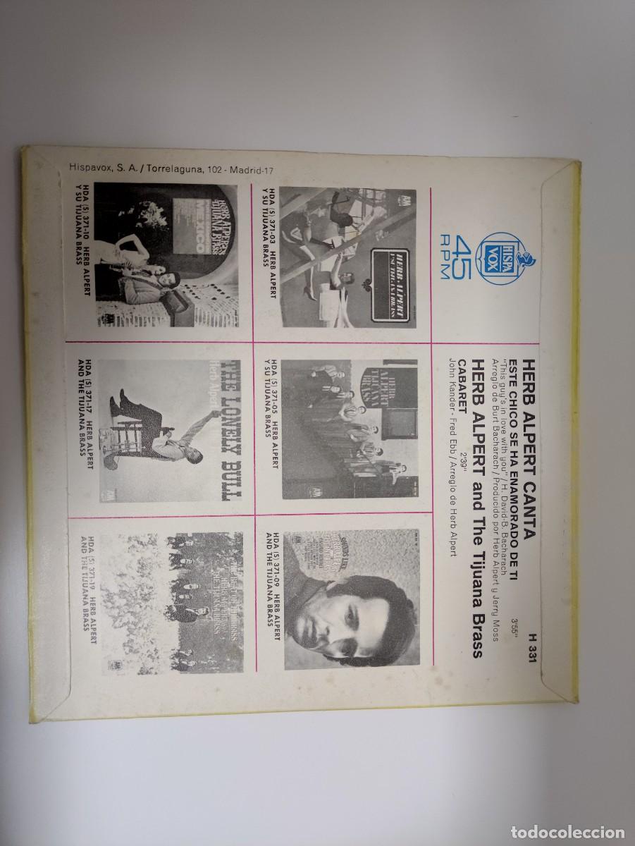 Discos de vinilo: Herb Alpert - canta Esperar al amor / Slick (7&rdquo;, Single) - Foto 2