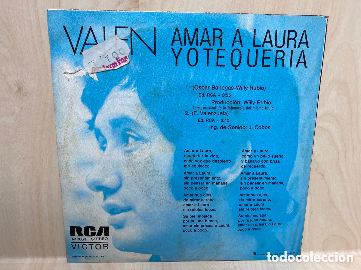 Discos de vinilo: Valen - Amar A Laura (7&rdquo;, Single) - Foto 2