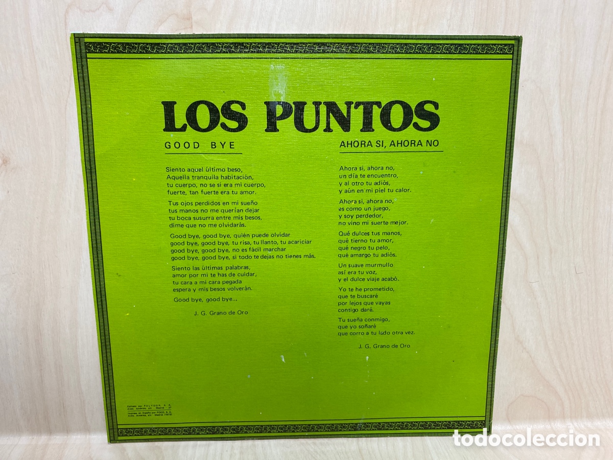Discos de vinilo: Los Puntos - Good Bye (7&rdquo;, Single) - Foto 2