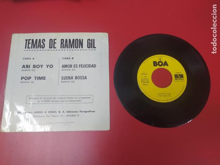 Discos de vinilo: SINGLE DISCO VINILO TEMAS DE RAMON GIL ASI SOY YO +3 - Foto 2