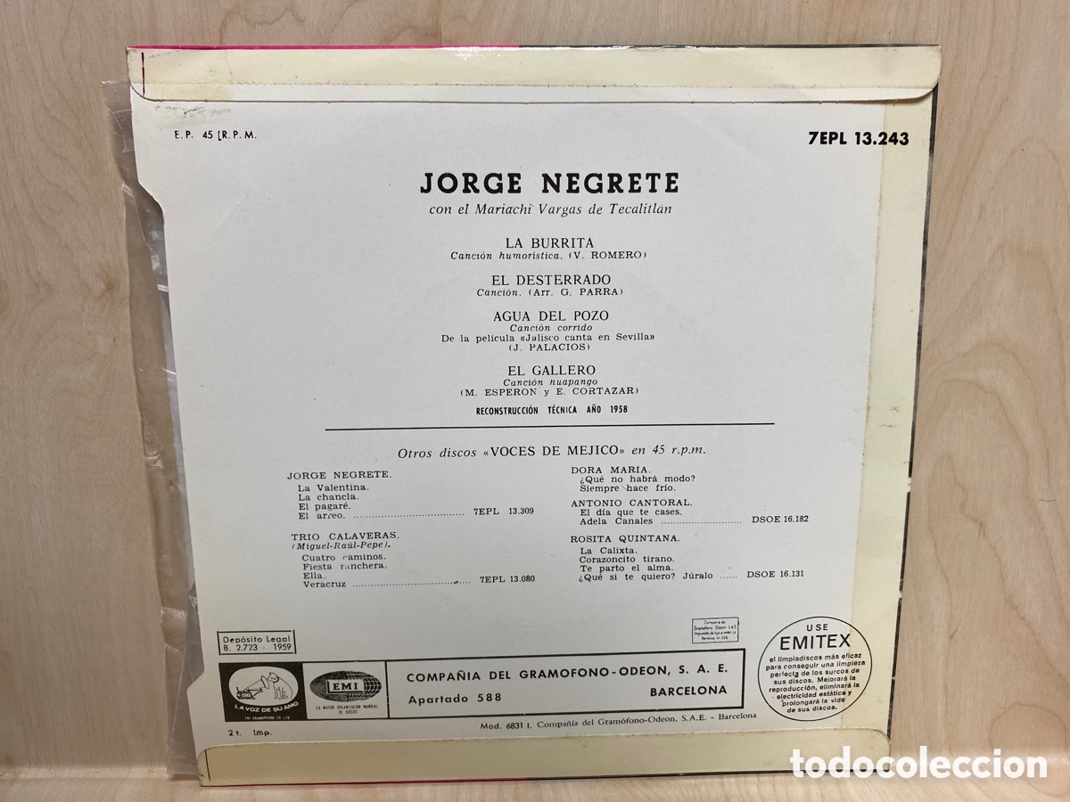 Discos de vinilo: Jorge Negrete - La Burrita (7&rdquo;, EP) - Foto 2
