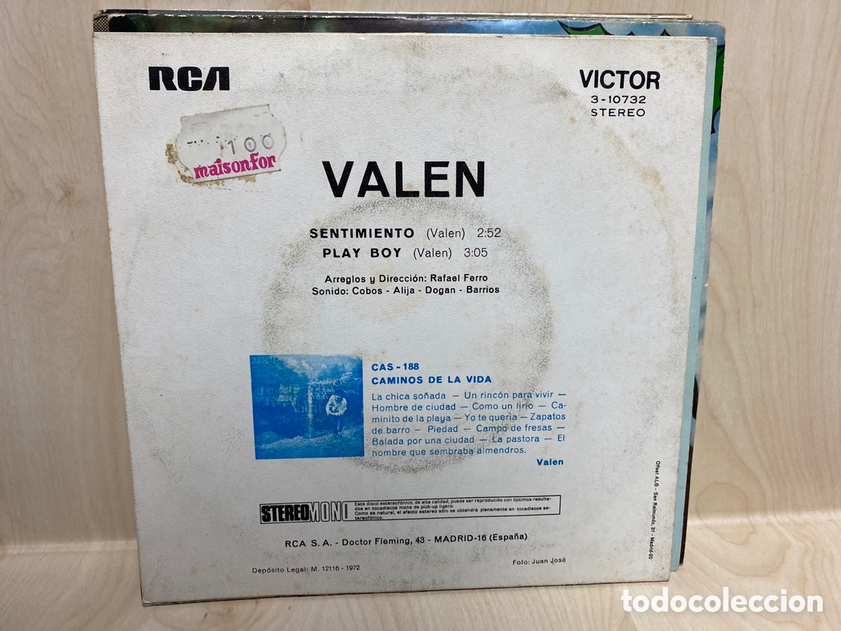 Discos de vinilo: Valen - Sentimiento (7&rdquo;, Single) - Foto 2