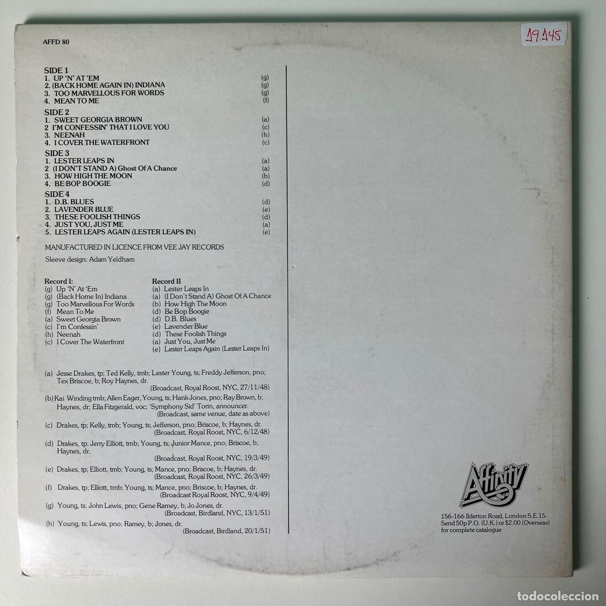 Discos de vinilo: Lester Young &ndash; Lester Leaps Again, 2 LPs, UK 1981 Affinity - Foto 2