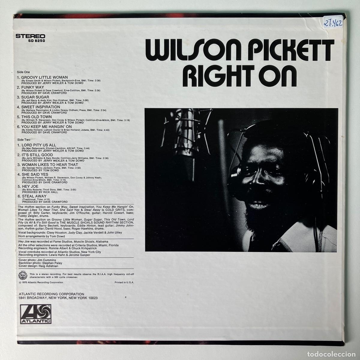 Discos de vinilo: Wilson Pickett &lrm;&ndash; Right On, US 1970 Atlantic - Foto 2