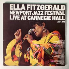 Discos de vinilo: ELLA FITZGERALD ‎– NEWPORT JAZZ FESTIVAL LIVE AT CARNEGIE HALL, JULY 5, 1973, 2 LPS, EUROPE CBS