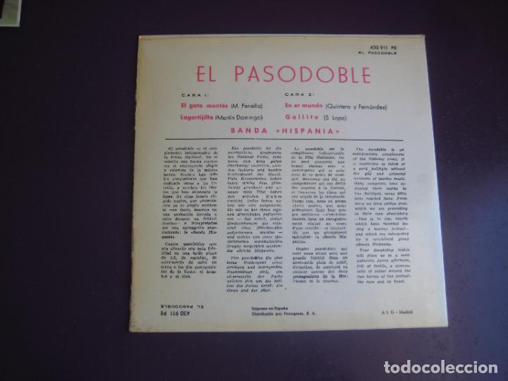 Discos de vinilo: Banda Hispania &ndash; El Pasodoble - EP PHILIPS 1963 - EL GATO MONTES +3 - SIN USO - Foto 2