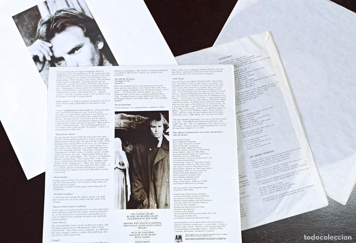 Discos de vinilo: &rdquo; Sting &rdquo; - Nothing Like the Sun / LP DISCO VINILO - Foto 3