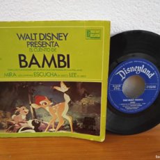 Discos de vinilo: DISCO-CUENTO - BAMBI - WALT DISNEY - HISPAVOX (1967) - *PEDIDO MÍNIMO 6€*. Lote 389386419