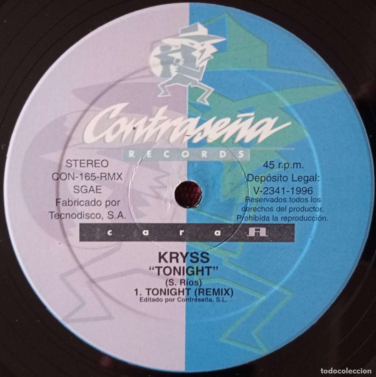 Discos de vinilo: KRISS Featuring HIGH DENSITY ** Tonight ** MAXI SINGLE VINILO 1996 - Foto 3