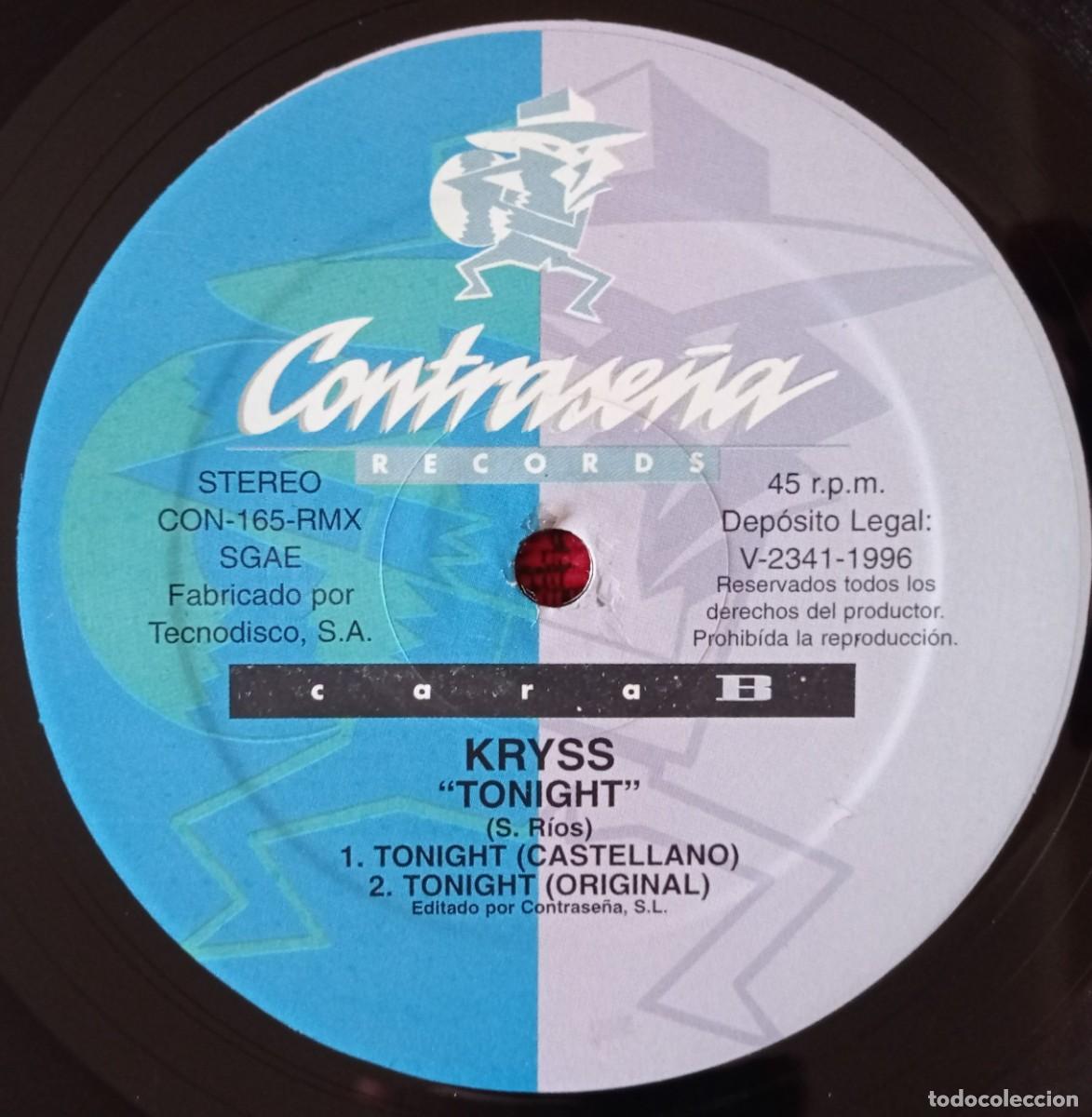 Discos de vinilo: KRISS Featuring HIGH DENSITY ** Tonight ** MAXI SINGLE VINILO 1996 - Foto 4
