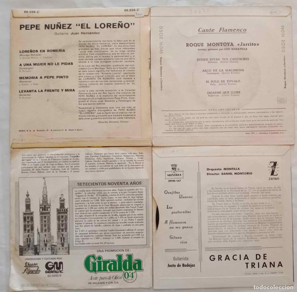 Discos de vinilo: FLAMENCO - 45 DISCOS SENCILLOS SINGLES Y EPs - Foto 4