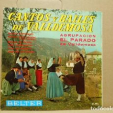 Discos de vinilo: CANTOS Y BAILES DE VALLDEMOSA , AGRUPACIÓN EL PARADO DE VALLDEMOSA , BELTER , 1963. Lote 389865334