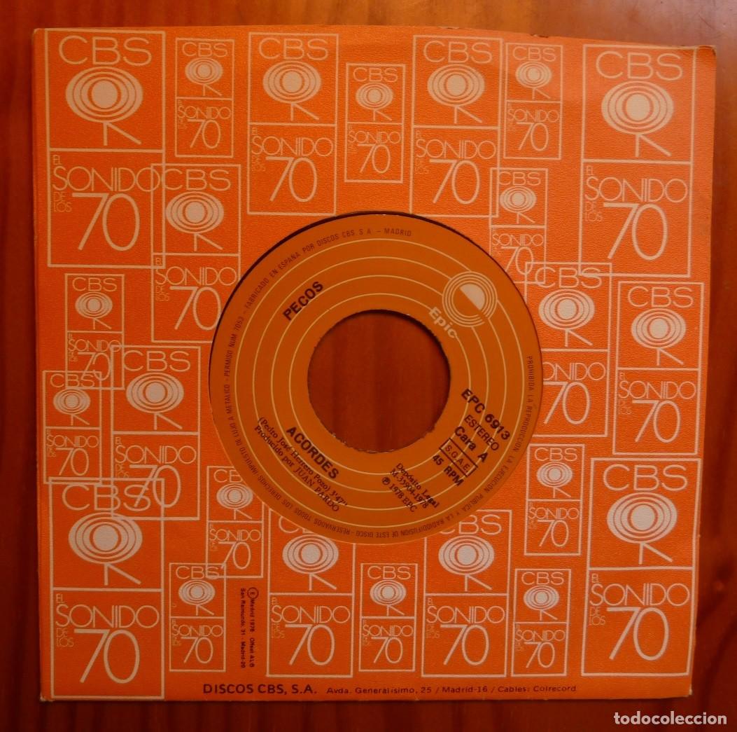 Discos de vinilo: PECOS / ACORDES / PROMOCIONAL / 1978 / SINGLE - Foto 1