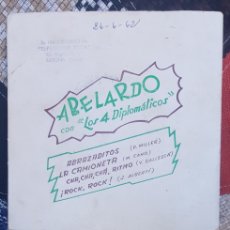 Discos de vinilo: VINILO ABELARDO Y LOS 4 DIPLOMÁTICOS (ABRAZADITOS, LA CAMIONETA, +2) PHONORAMA 1962 (D2). Lote 389908144