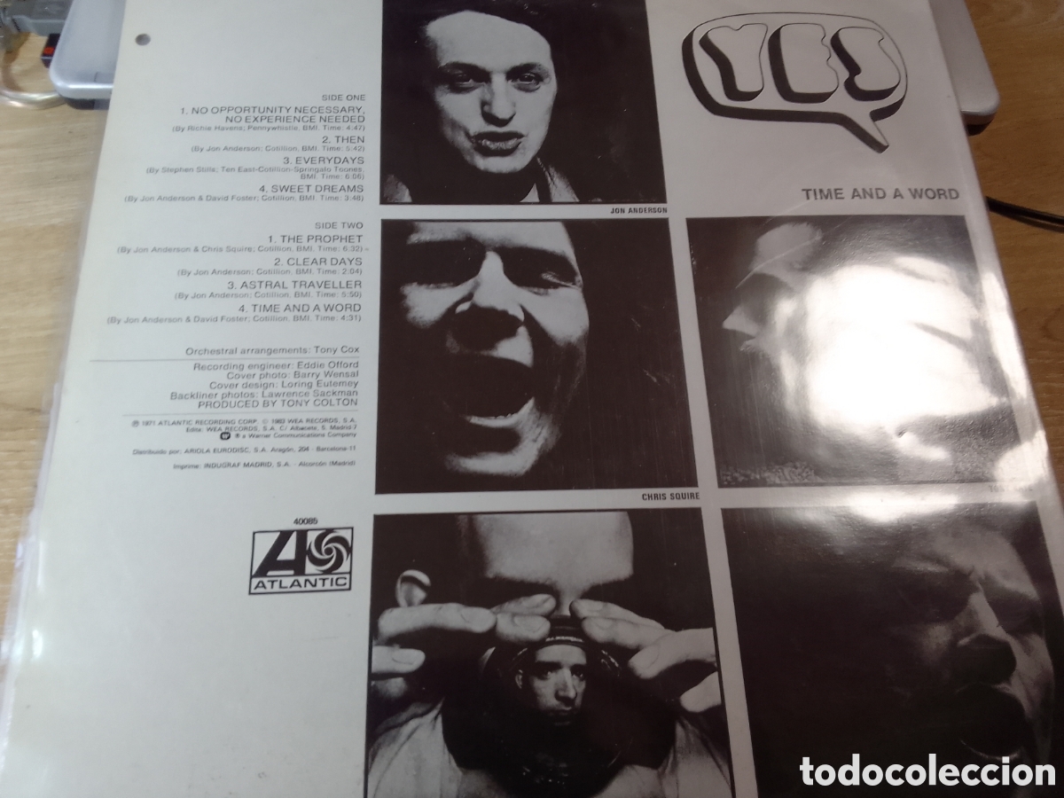 Discos de vinilo: YES TIME AND A WORD - Foto 2