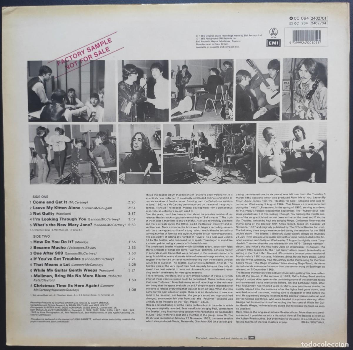 Discos de vinilo: The Beatles LP - Sessions - 1985 - UK - Foto 2