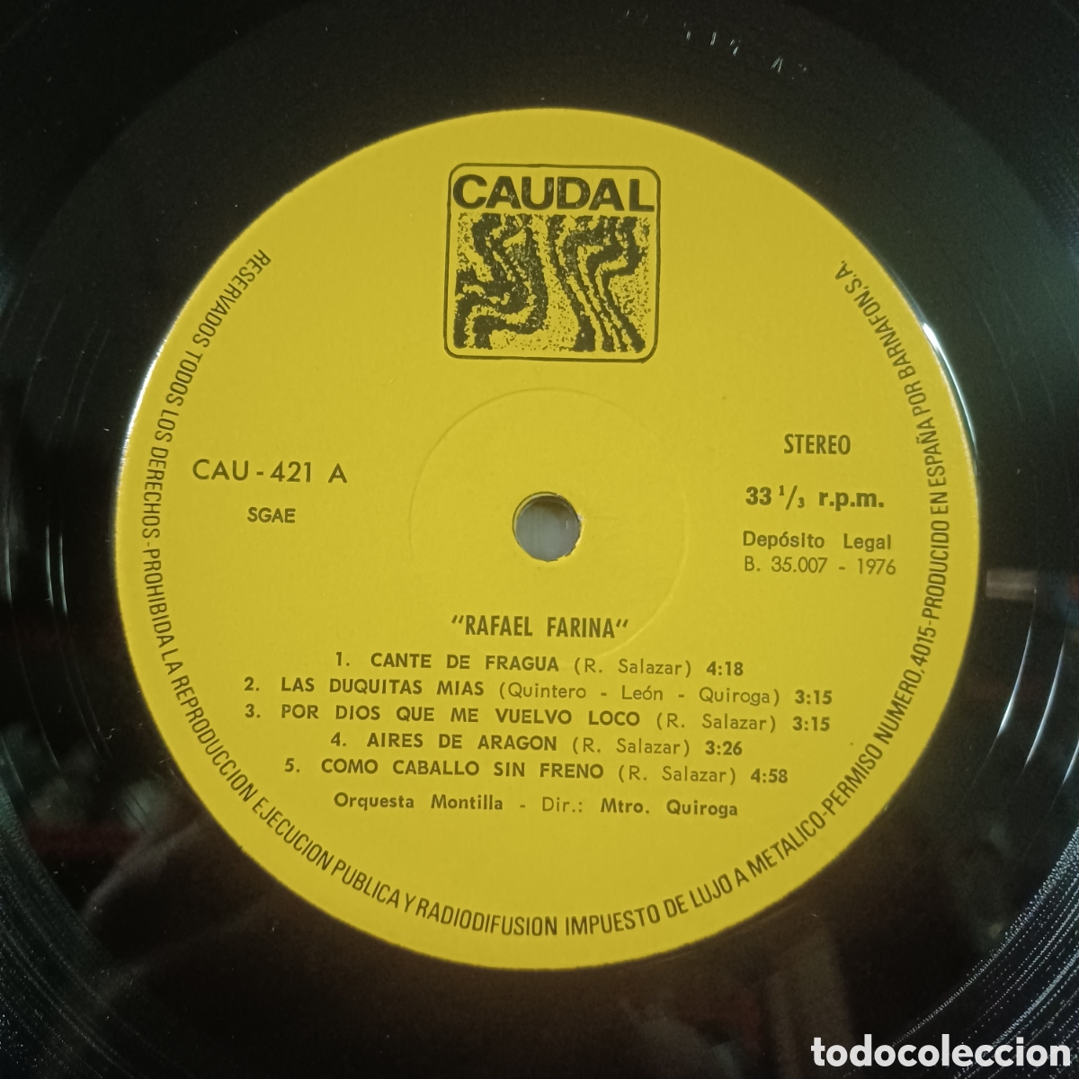 Discos de vinilo: RAFAEL FARINA - LP CAUDAL 1976 - Foto 3