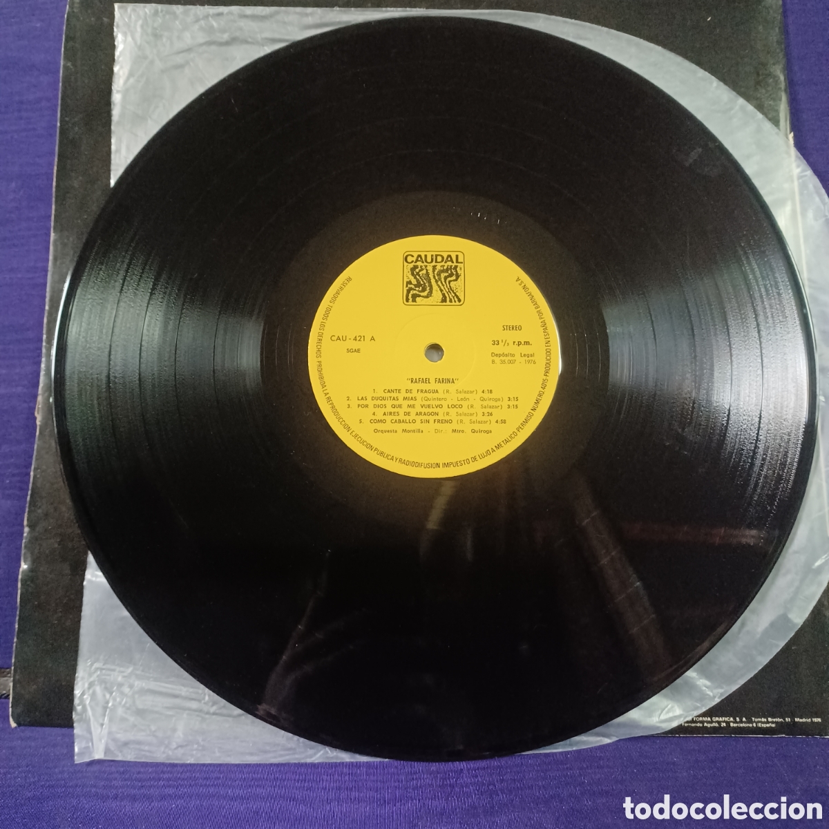 Discos de vinilo: RAFAEL FARINA - LP CAUDAL 1976 - Foto 4