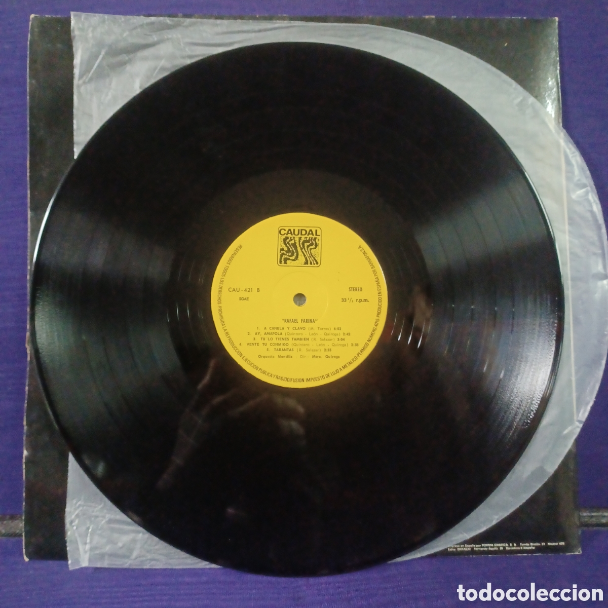 Discos de vinilo: RAFAEL FARINA - LP CAUDAL 1976 - Foto 6