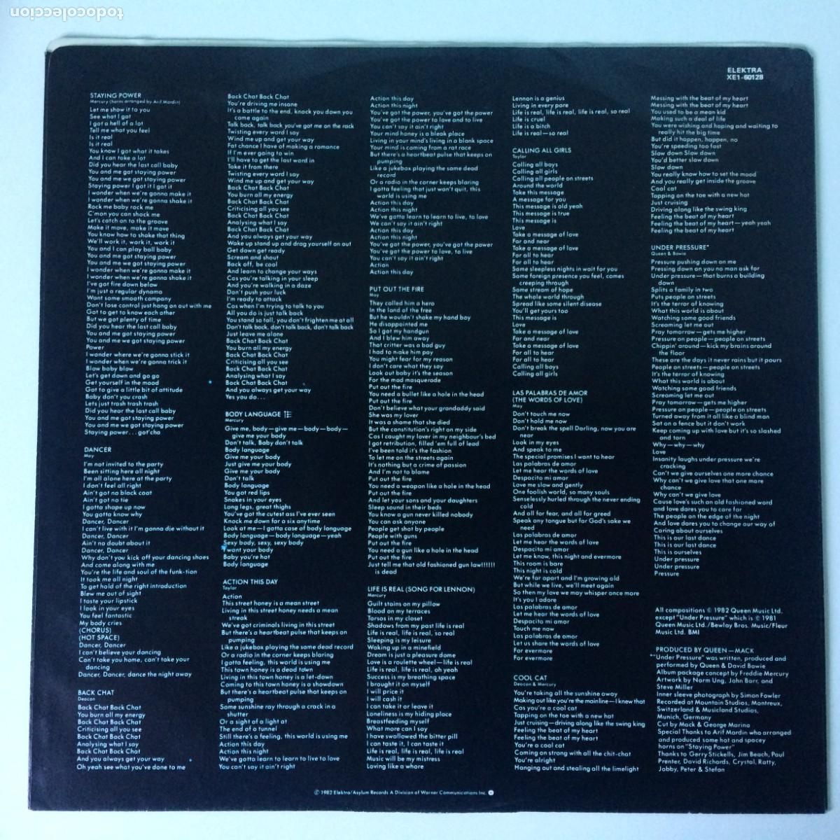 Discos de vinilo: Queen &lrm;&ndash; Hot Space , Canada 1982 Elektra* - Foto 4