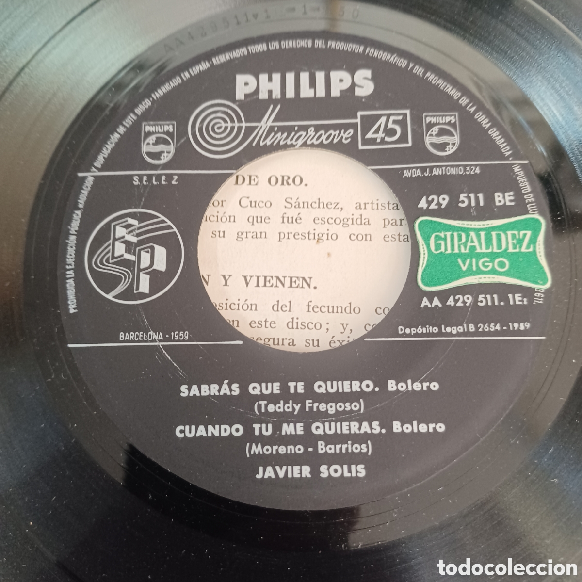 Discos de vinilo: CUCO SANCHEZ Y JAVIER SOLIS 1959 PHILIPS - Foto 5