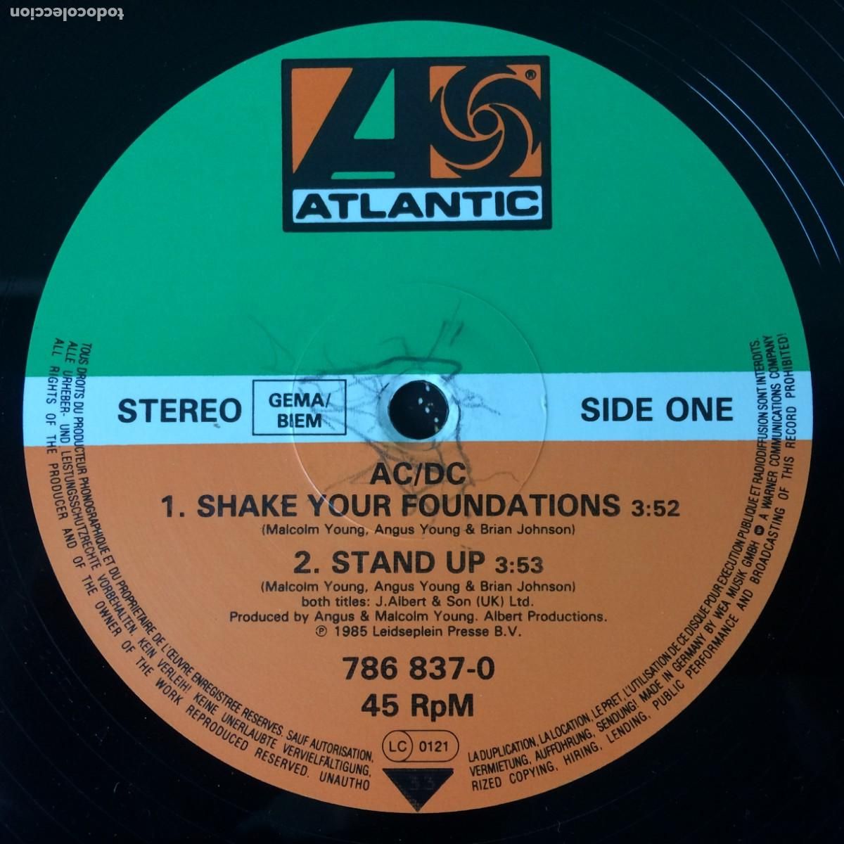 Discos de vinilo: AC/DC &lrm;&ndash; Shake Your Foundations , Germany 1986 Atlantic* - Foto 3