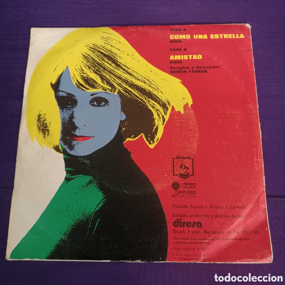 Discos de vinilo: DOVA - COMO UNA ESTRELLA / AMISTAD - Foto 2