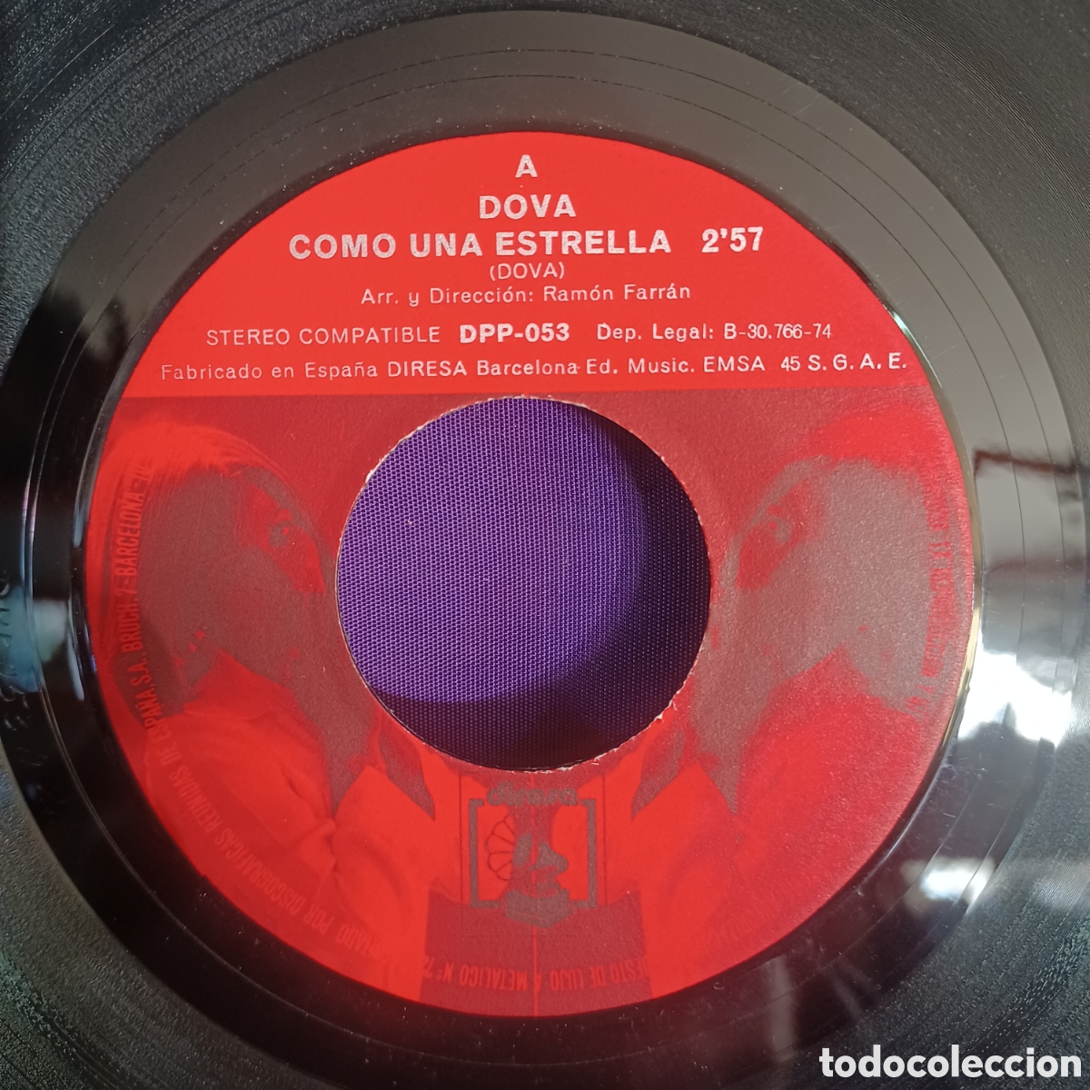 Discos de vinilo: DOVA - COMO UNA ESTRELLA / AMISTAD - Foto 3