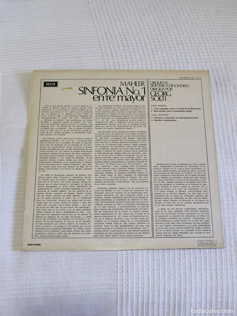 Discos de vinilo: Mahler - Sinfonia No. 1 - Foto 2