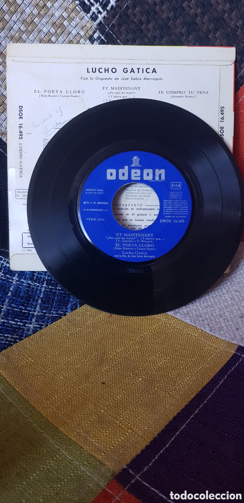 Discos de vinilo: Vinilo LUCHO GATICA (Et Maintenant +3) Odeon 1962 (D2) - Foto 3