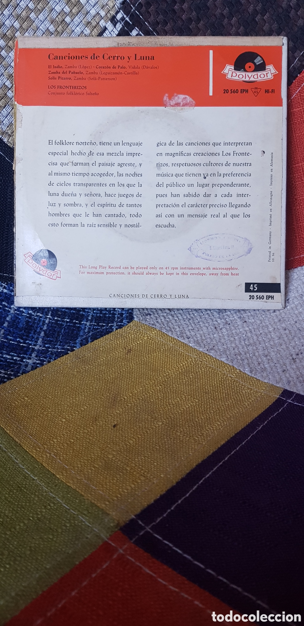 Discos de vinilo: Vinilo CANCIONES DE CERRO Y LUNA (D2) - Foto 2