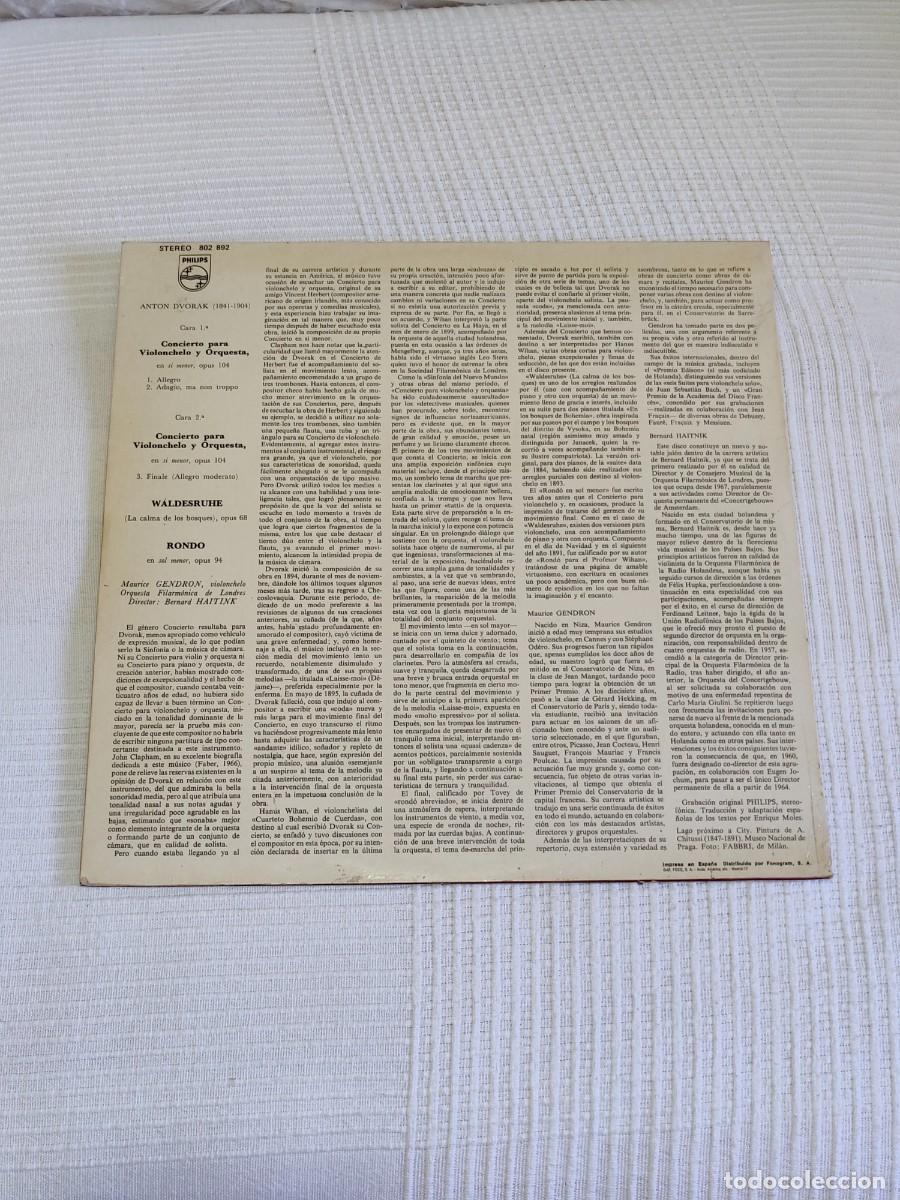 Discos de vinilo: Dvorak &ndash; Concierto para Violonchelo - Foto 2