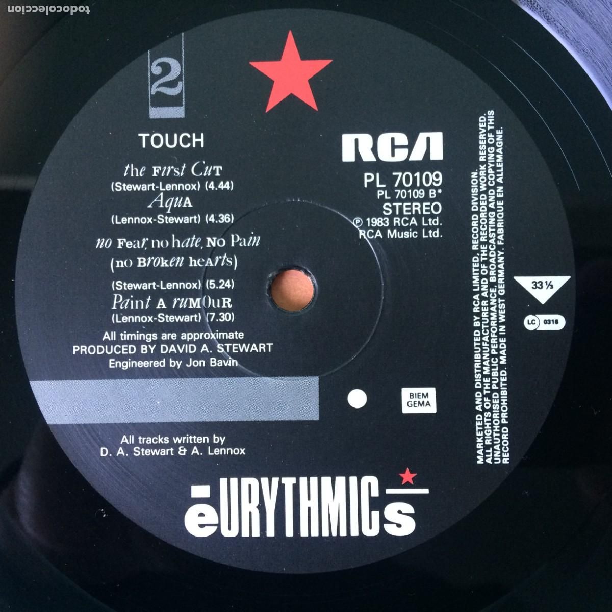 Discos de vinilo: Eurythmics &ndash; Touch , UK & Europe 1983 RCA* - Foto 6